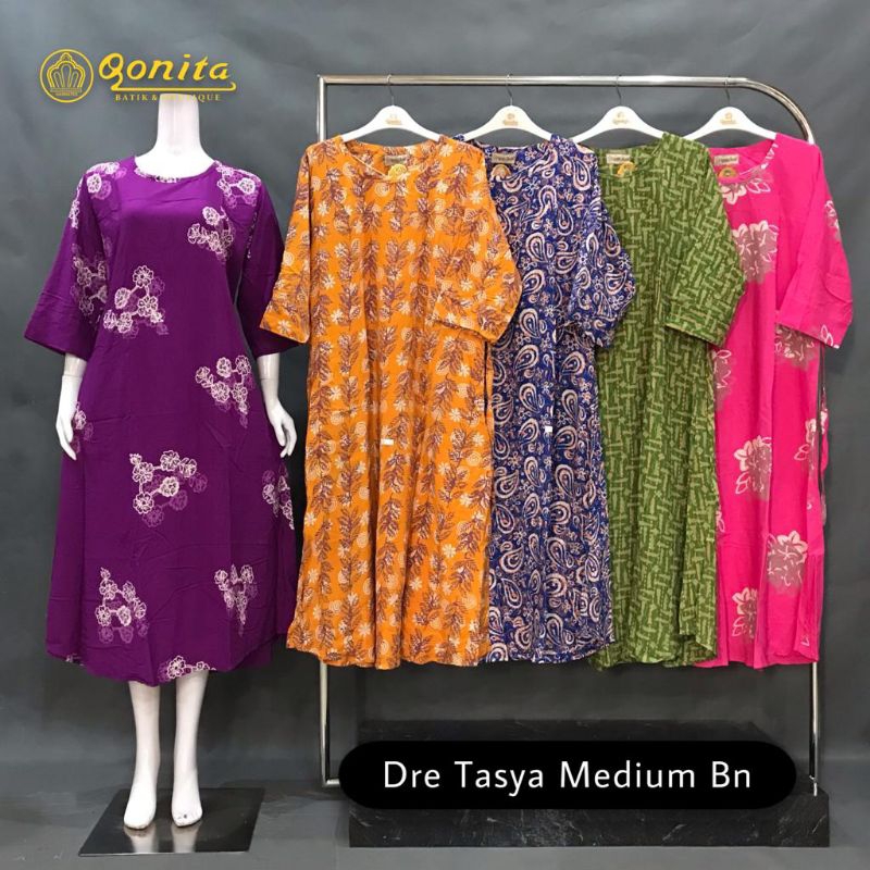 DRESS QONITA ORI/DASTER LENGAN 3/4/DASTER QONITA LD 110/BAJU MUSLIM/DASTER KEKINIAN