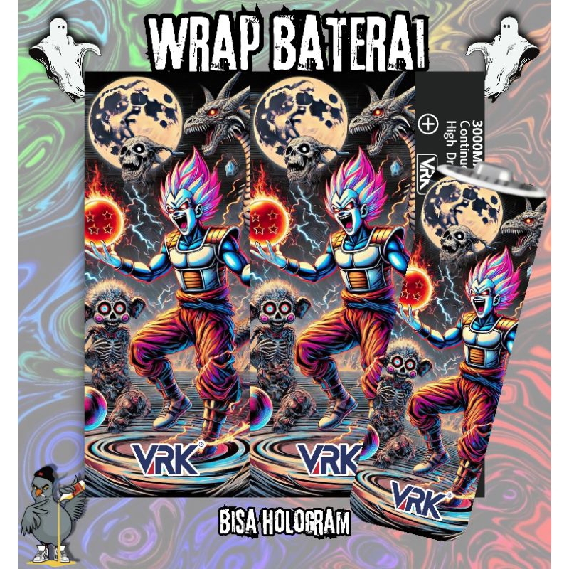 stiker skin wrap baterai 18650 vrk x cartoon v2 series