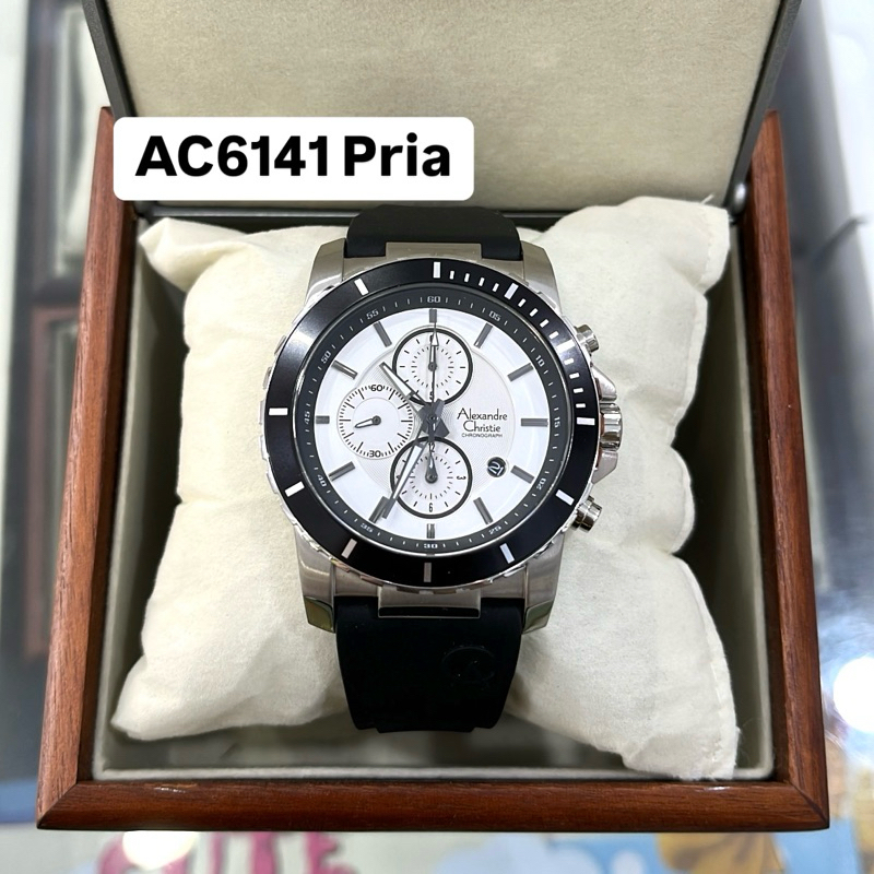 Jam Alexandre Christie AC 6141 Pria Silver Karet