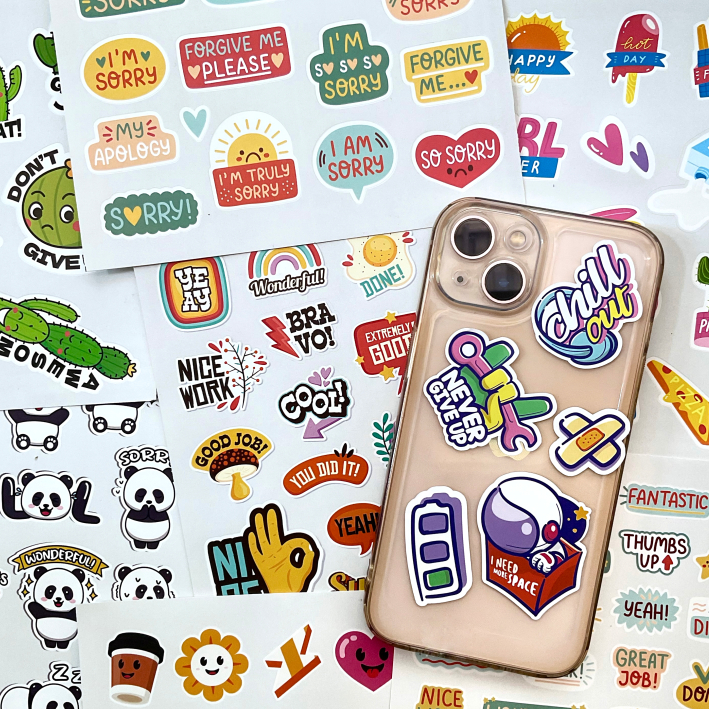 

STICKER SHEET / stiker karakter dekorasi journaling / stiker set cutting tahan air / tempelan aesthetic hp botol tumblr planner murah / aprl.things