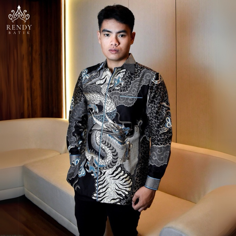 NAGASENA BIRU - RENDY BATIK | Kemeja Batik Pria Katun Turki Lengan Panjang Exclusive Elegan Formal