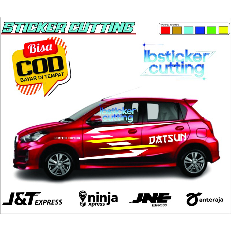 STICKER STIKER MOBIL DATSUN GO PLUS PANCA 3 BARIS STICKER LIST STRIPE MOBIL DATSUN GO Dua BARIS
