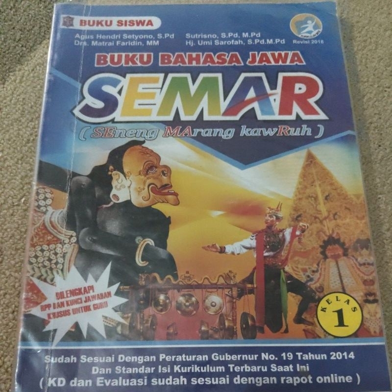 buku bahasa jawa SEMAR SD kelas 1