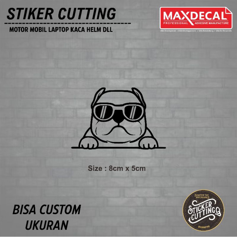 STIKER COOL DOG | STICKER CUTTING ANJING LUCU UNTUK MOBIL MOTOR HELM LAPTOP