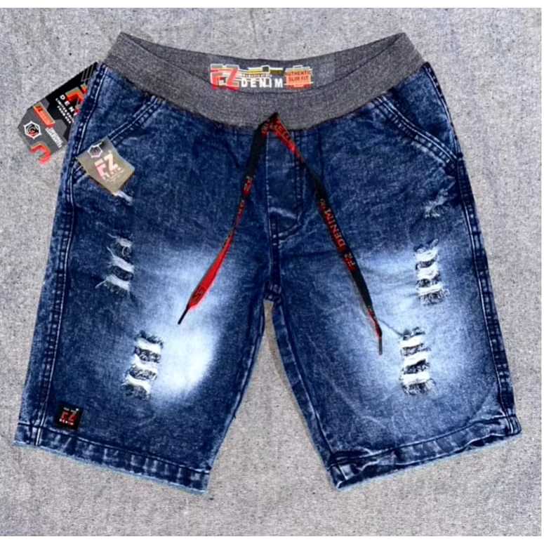 Celana Jeans Pendek Sobek Pria Rip Jeans Pendek Ripped Robek Pria