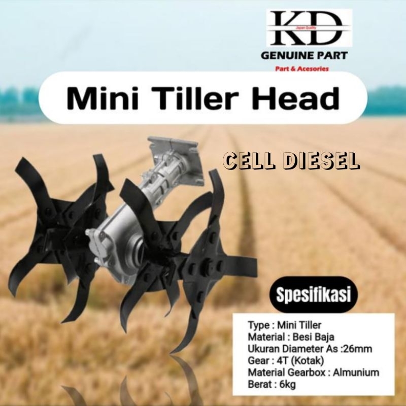 alat penggembur tanah mini mesin rumput AS kotak / tiller head