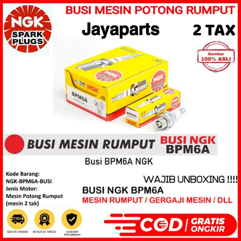 BUSI NGK BPM6A MESIN POTONG RUMPUT 2T 2 TAK ALAT PENYIANG GULMA GENSET ALAT FOGGING GERGAJI MESIN TA