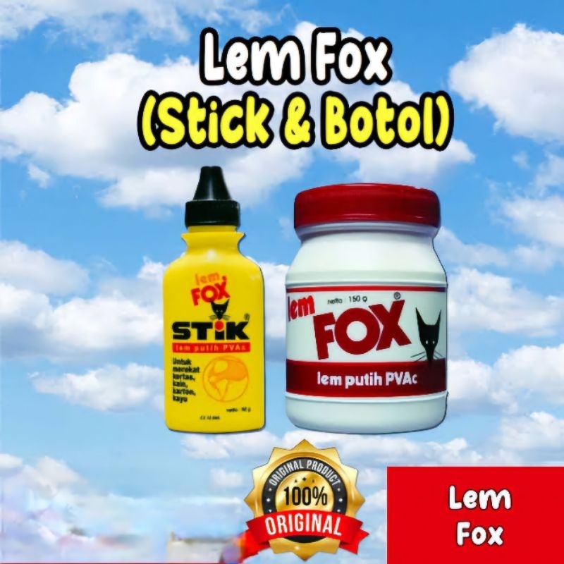 

1 Pcs Lem Fox Putih PVAC Botol 150 Gram / Lem Fox Stik 60 Gram