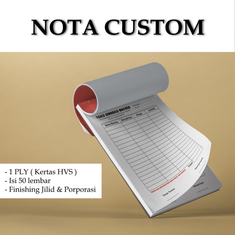 

Nota Custom 1ply 1/4 50lbr NOTA TOKO/KANTOR/SURAT JALAN (FREE DESAIN)