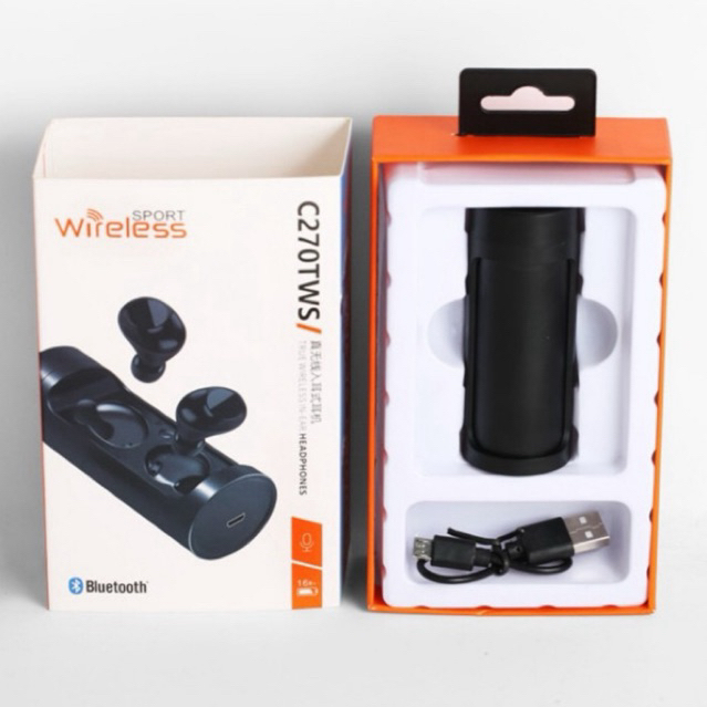 ( ADA LOGO MEREK ) TWS J C270 TWS HEADSET BLUETOOTH WIRELESS SUARA BAGUS