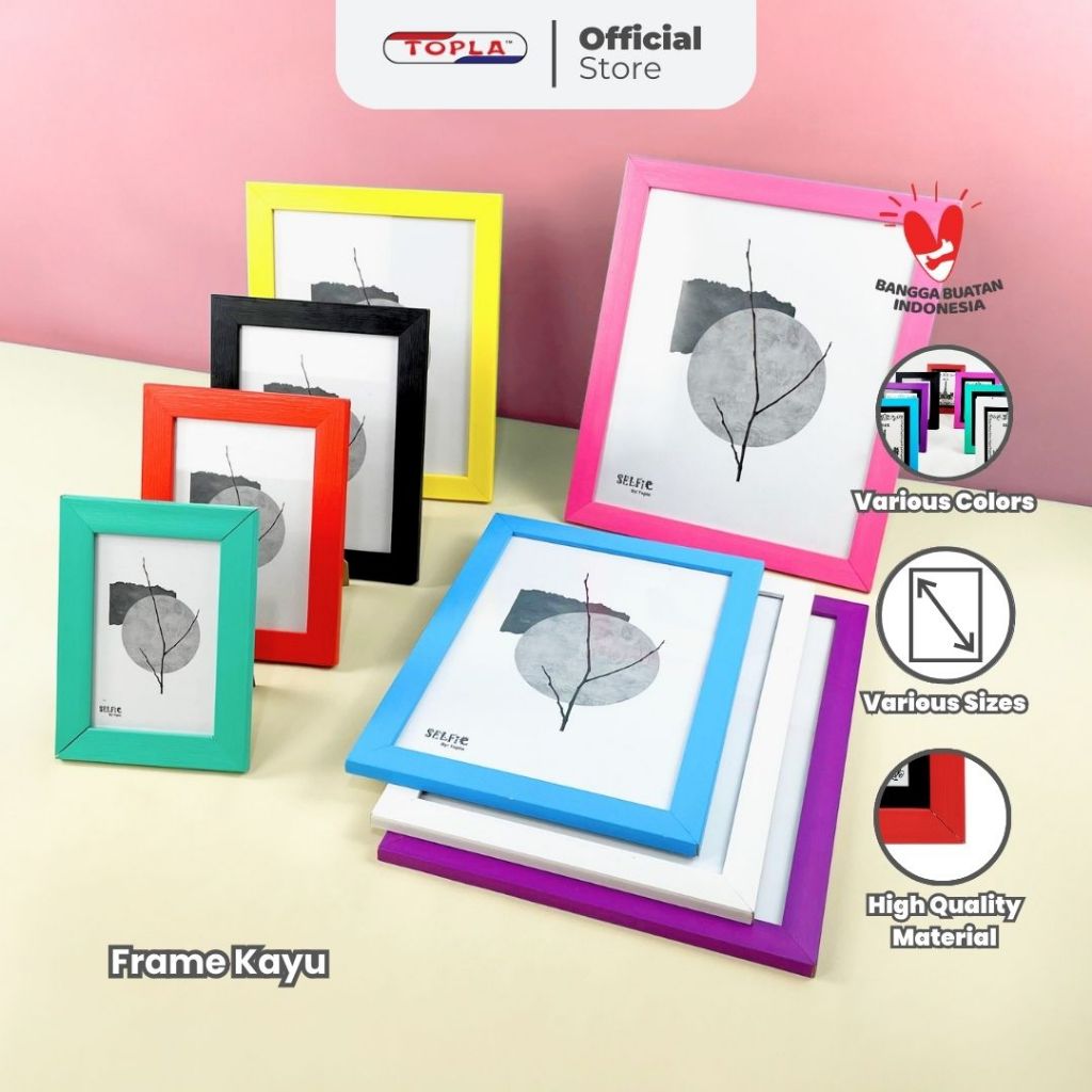 Topla Frame Motif Kayu 14R Frame Foto Bingkai Foto