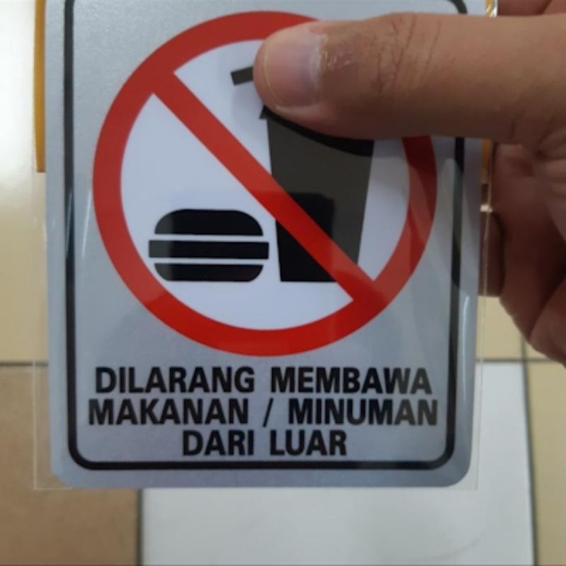 

Stiker Tulisan Dilarang membawa makanan dan Minuman dari luar ( Kotak)