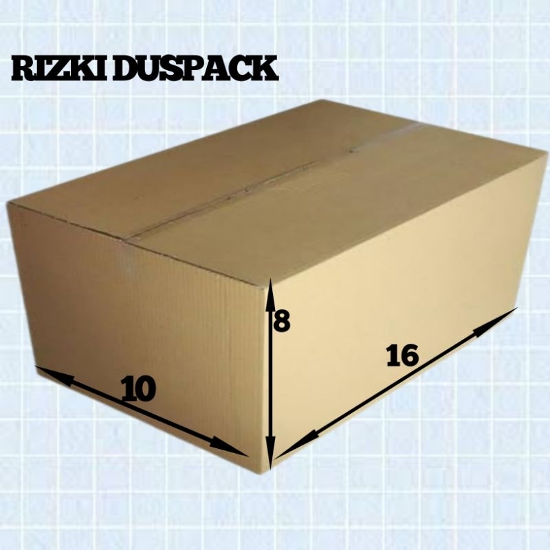 

kardus packing ukuran 16×10×8cm polos luar dalam