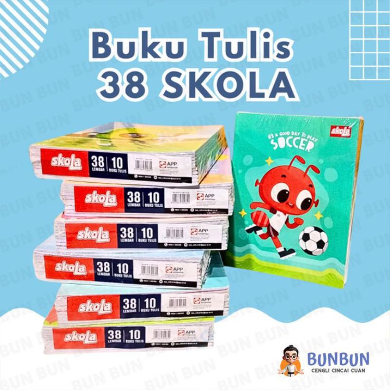 

buku tulis skola 1 pack isi 10 pcs 38 lembar