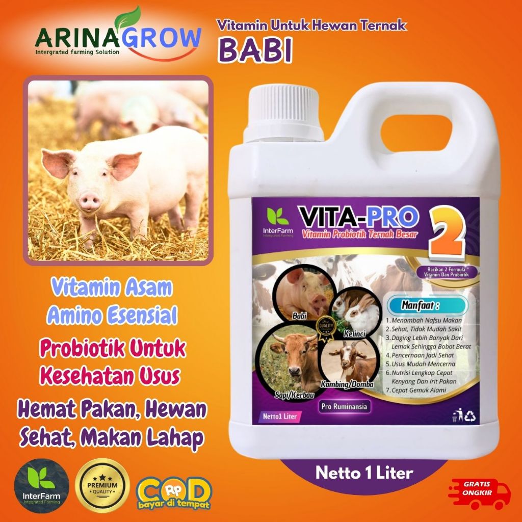 Obat penggemuk Babi/ Vitamin penggemuk Babi paling cepat/Jamu Babi penggemuk Babi INTERFARM 1 liter