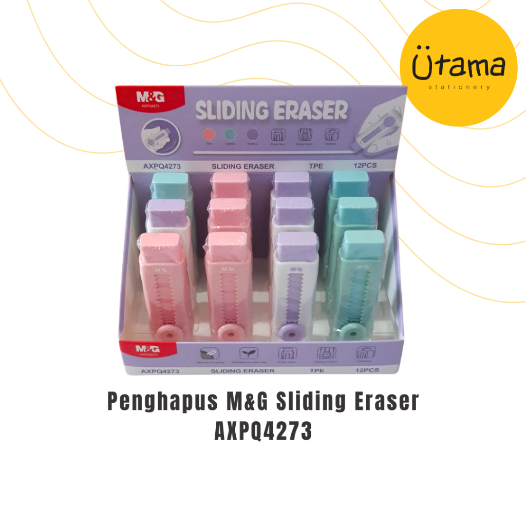 

Penghapus M&G Sliding Pastel Retractable AXPQ4273/Stip/Setip/Eraser