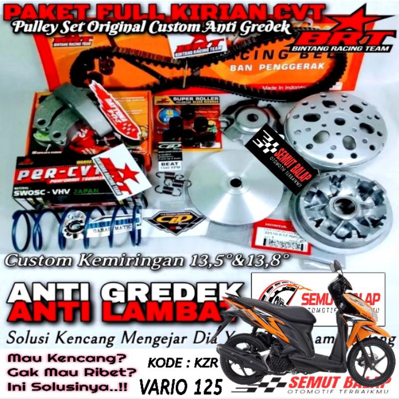 PAKET FULL UPGRADE CVT VARIO 125 FULL KIRIAN ANTI GREDEK VARIO 125 PAKET KAMPAS GANDA BRT VARIO 125 
