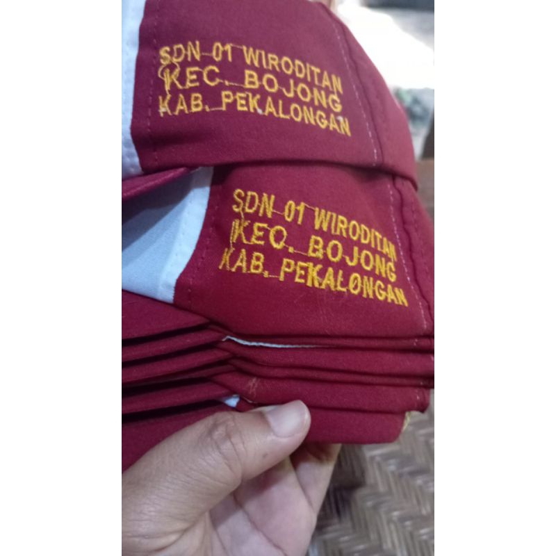 Topi SD/SMP/SMA bordir custom