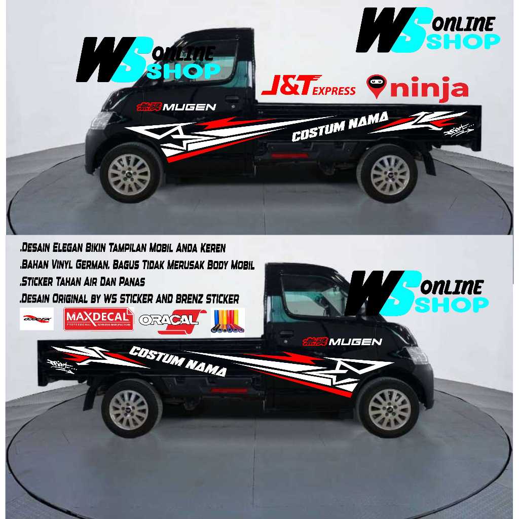 STICKER STICKER CUTTING MOBIL PICK UP MEGA CARRY APV DRIVER MUDA BISA CUSTOM NAMA