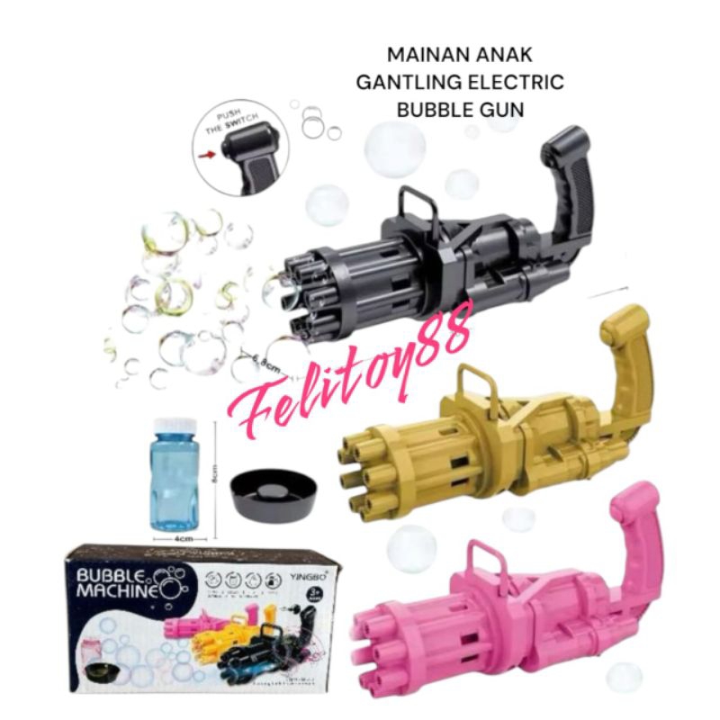 Mainan bubble gum tembakan gelembung bubble elektrik trend tiktok
