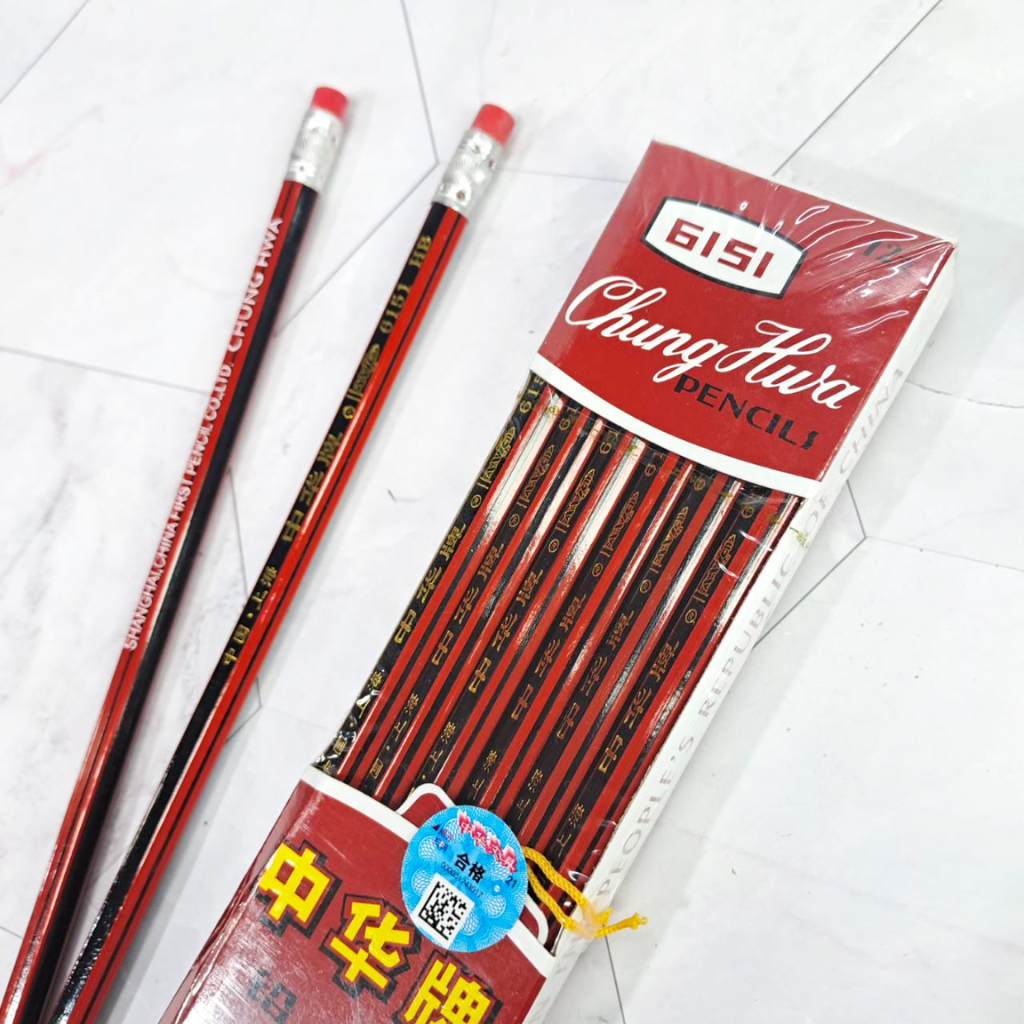 

Pensil Chung Hwa 6151 HB & 2B – Pensil Kayu Segi Enam dengan Penghapus