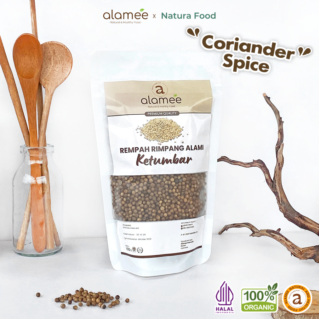 

ALAMEE Ketumbar Biji Organik Coriander Seed Utuh Rempah Rimpang Alami Spice 100gr