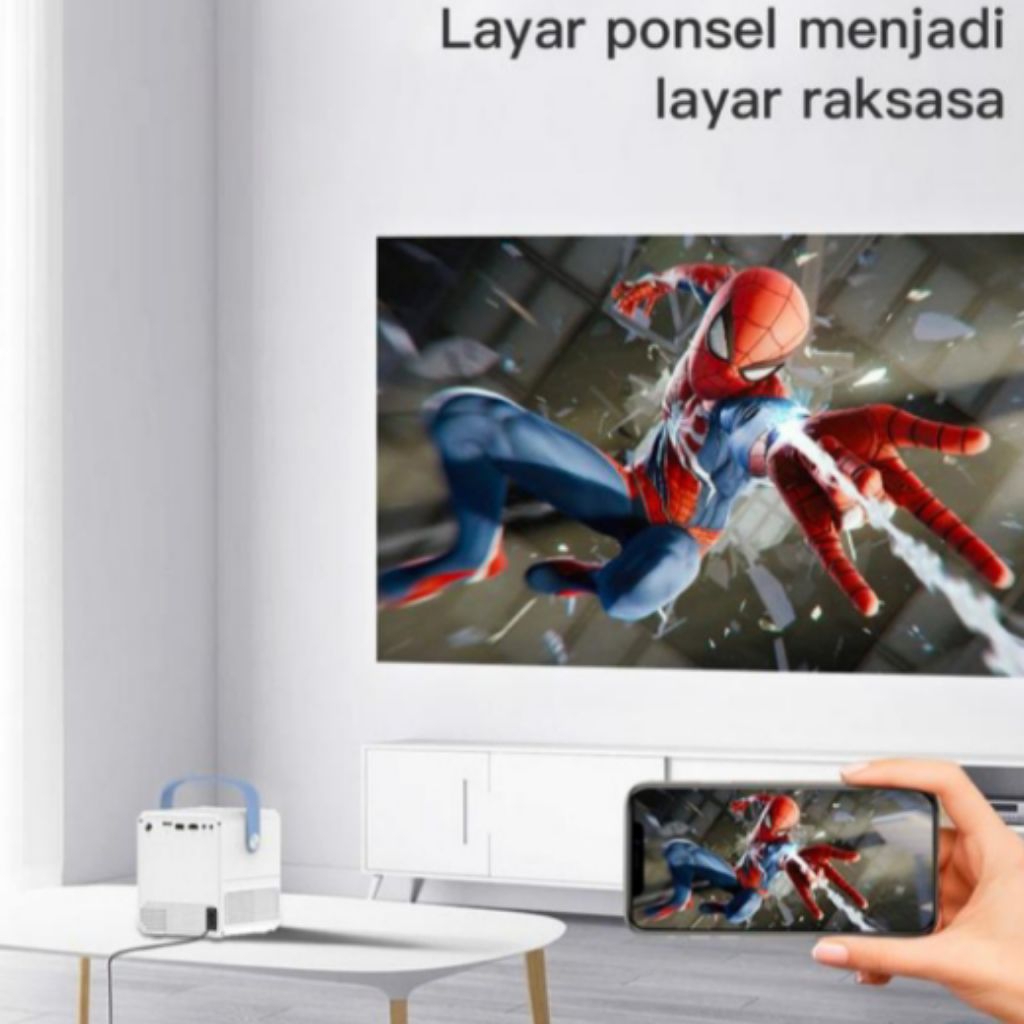 Android Proyektor T2 Mini Ram 2Gb Build in Speaker Smart Home Proyektor Android 9 wifi 1080P Project