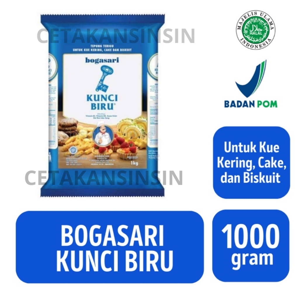 

Tepung Bogasari Kunci Biru Ada Kemasan Repack / Los Losan [1kg ]