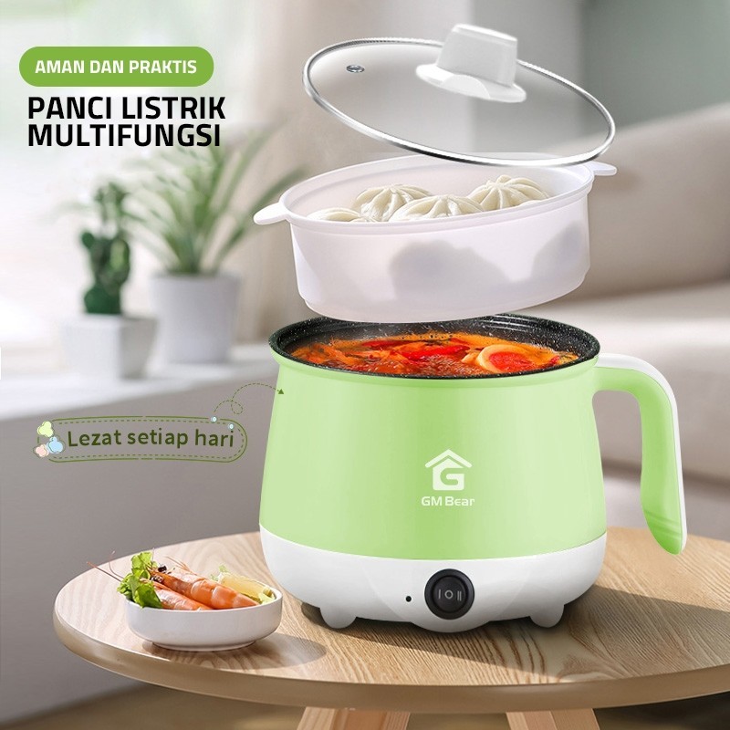 Promo Panci Listrik (2in1) 2051 - Panci Penggorengan Keramik Elektrik Free Steamer Tahan Lama Medan