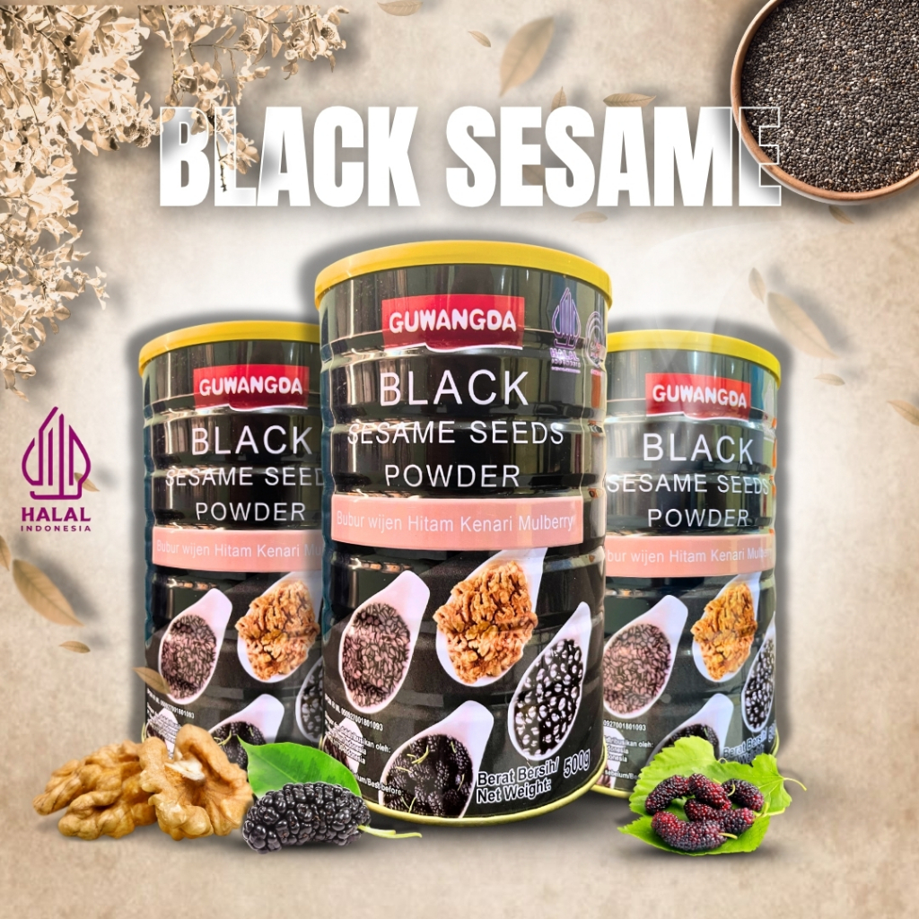 

(HALAL/BPOM) BLACK SESAME SEEDS POWDER BUBUR WIJEN HITAM GUWANGDA
