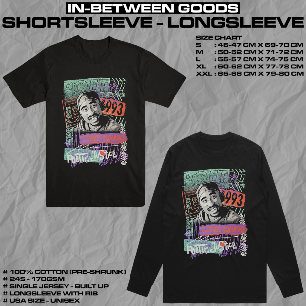 2PAC | TUPAC - POETIC JUSTICE | T-SHIRT | LONGSLEEVE | MUSIC MERCH