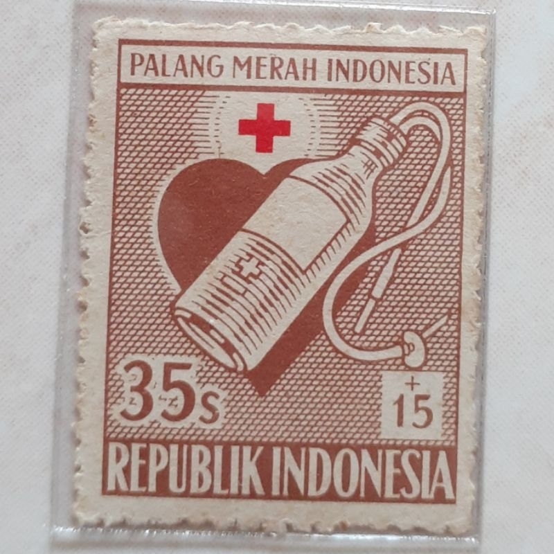 

Perangko Indonesia Palang Merah Indonesia (35+(15) sen) Tahun 1956