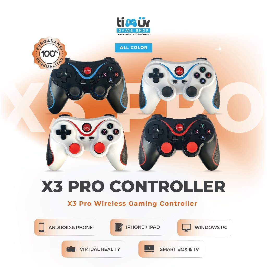 Stik Stick Gamepad Wireless Joystick Bluetooth PC Laptop Android IOS X3 PRO