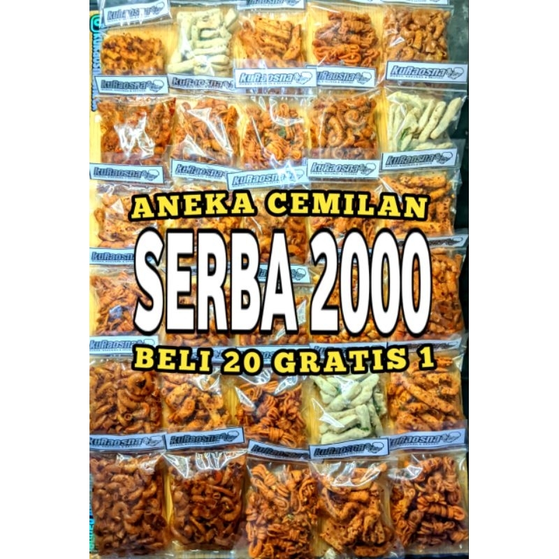 

SNACK SERBA 2000 Aneka Cemilan Jajanan Pedas BELI 20 GRATIS 1