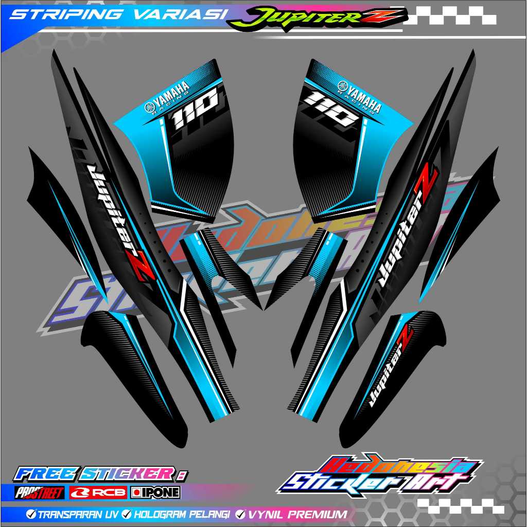 STRIPING VARIASI YAMAHA JUPITER Z BURHAN / STICKER LIST VARIASI MOTOR JUPITER Z BURHAN