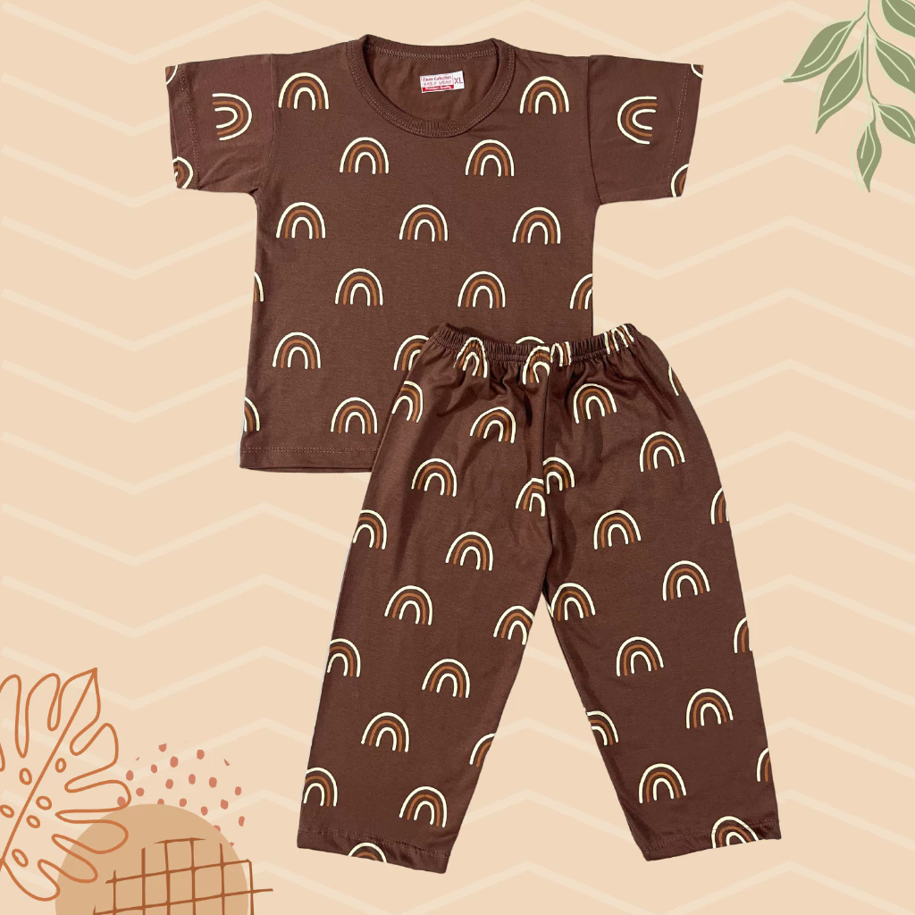 SETELAN BAJU ANAK PEREMPUAN Motif Pelangi  CP 1-8 TAHUN