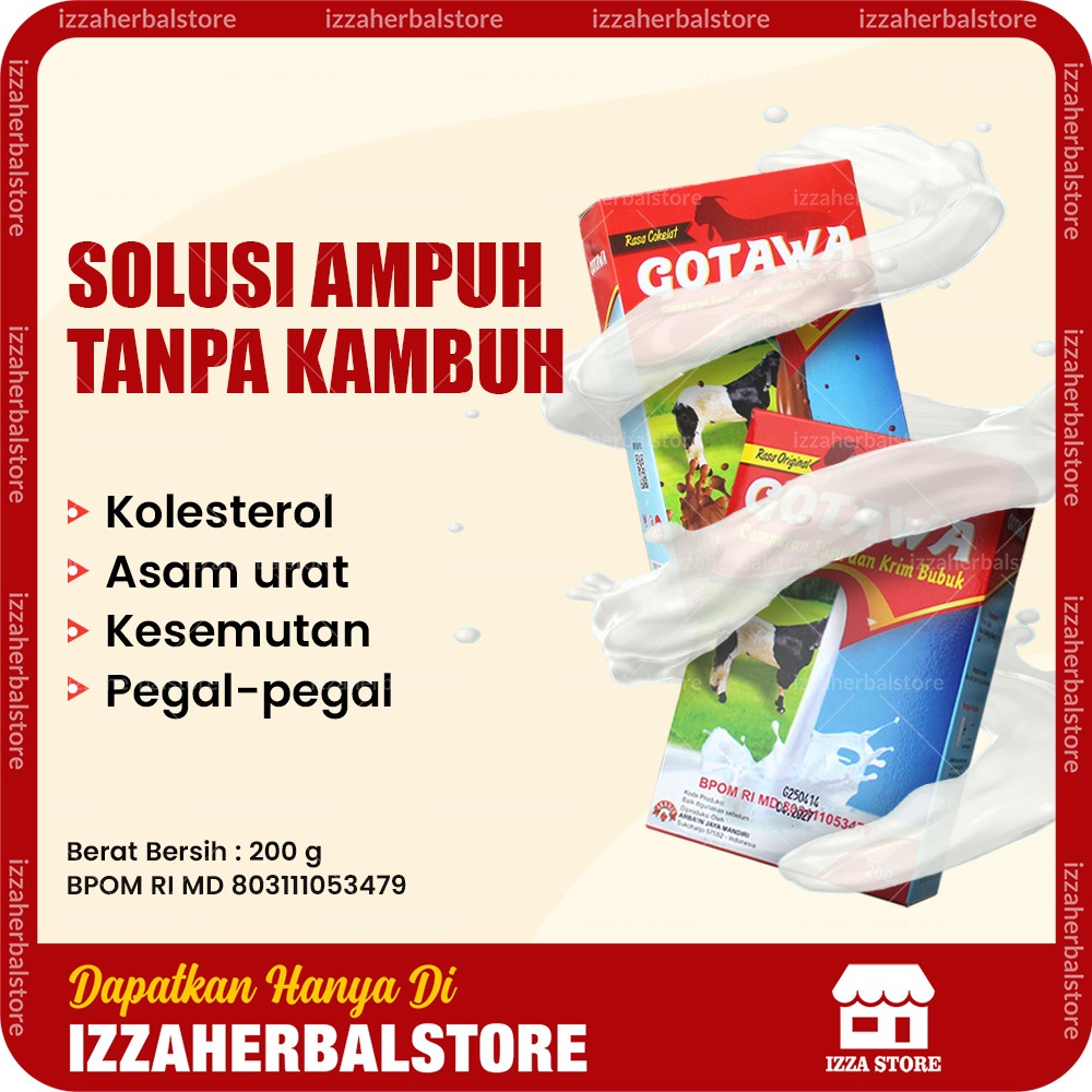 

SUSU KAMBING GOTAWA Rasa Original Dan Cokelat Atasi Pegal Pegal Kesemutan Asam Urat Tubuh Bpom 200gr