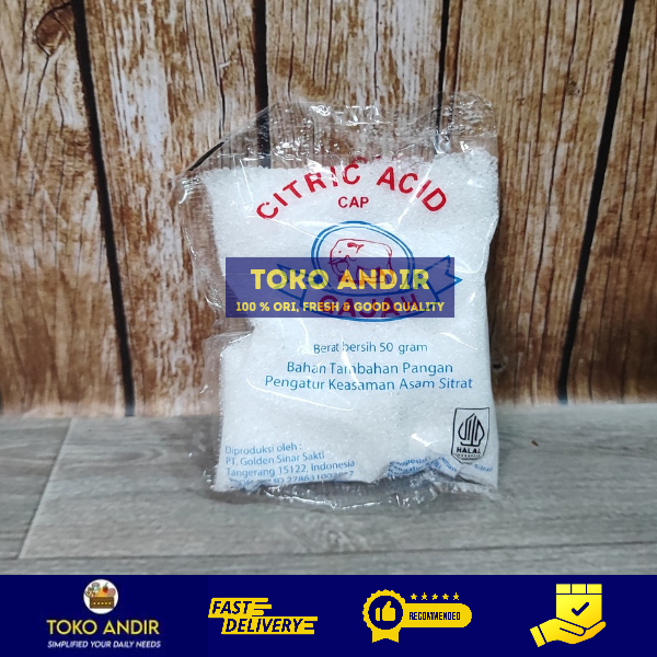 

Citric Acid Cap Gajah 50gr | Asam Sitrat Murni untuk Makanan, Minuman, dan Pembersih