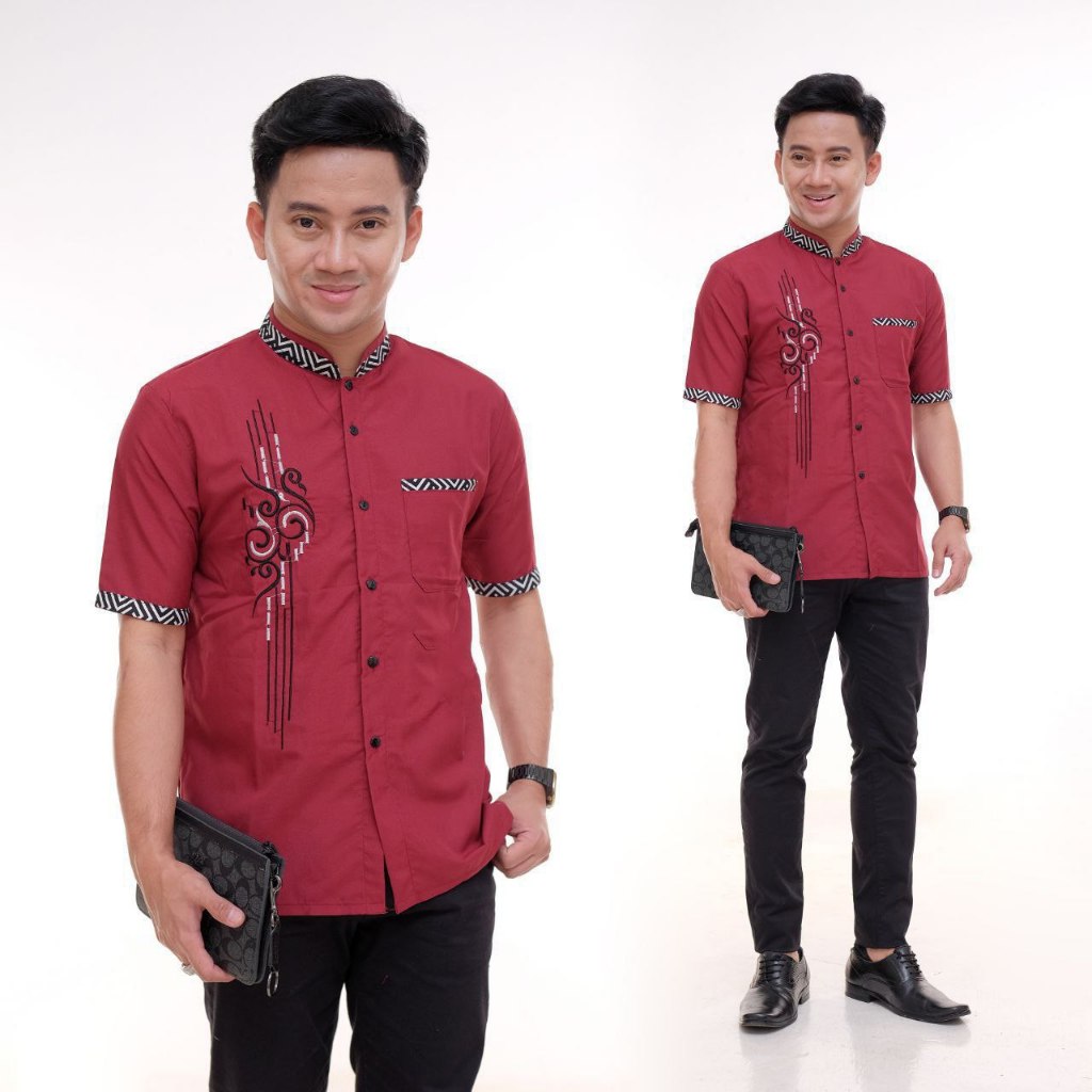 Agrapana Baju Koko Batik Pria Lengan Pendek Batik Premium Modern Rajata Size M L XL Terbaru 2025