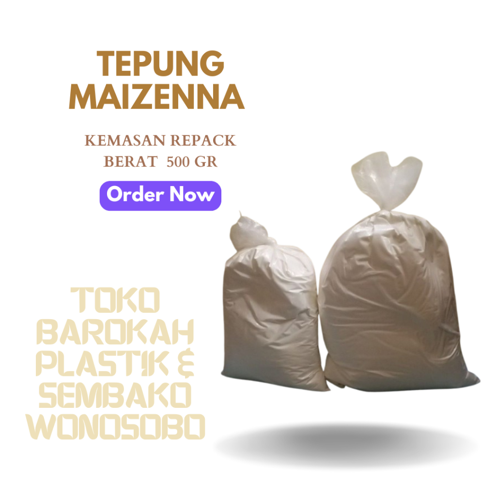 

TEPUNG MAIZENA/TEPUNG JAGUNG/PATI JAGUNG/CORN STARCH REPACK KEMASAN 500 GR