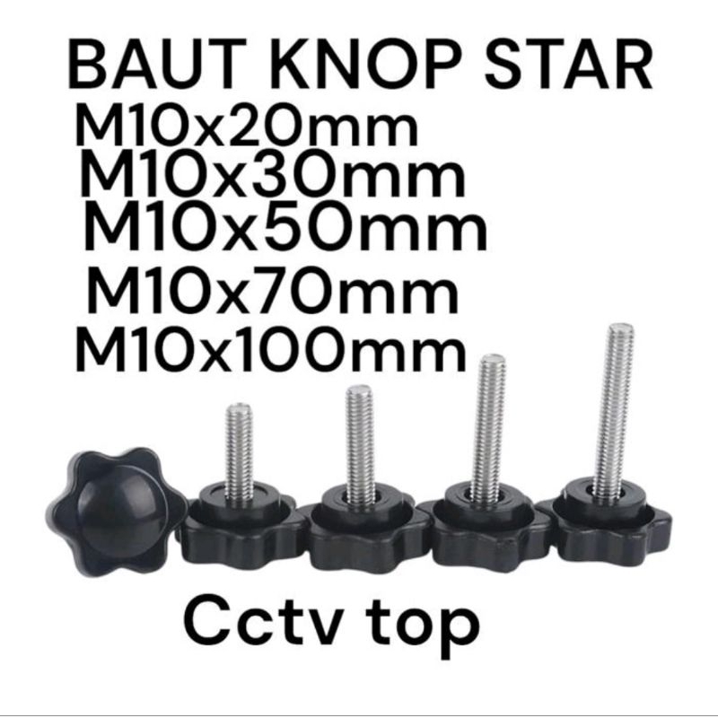 BAUT KNOP STAR M10 READY UKURAN M10X 30MM