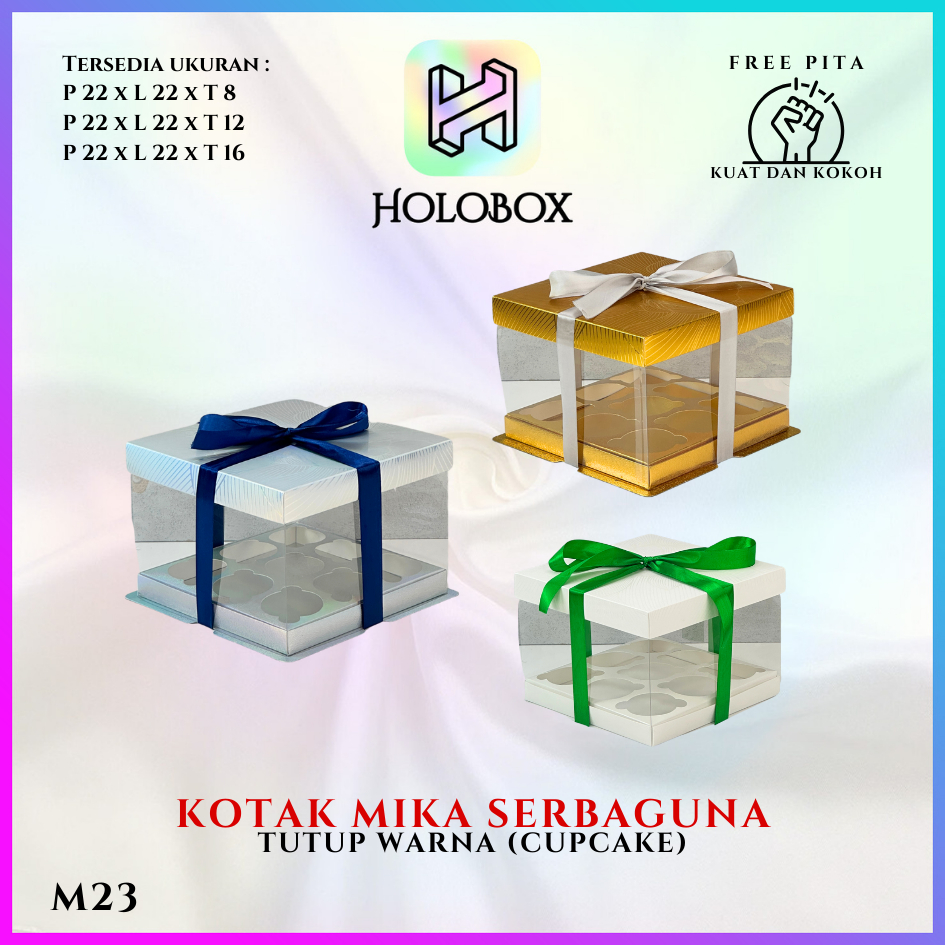 

Box Mika / Kotak Kue Mika / Box Cupcake + Tatakan / Packaging Mika /M23