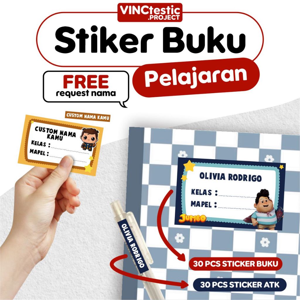 

STICKER BUKU PELAJARAN - LABEL BUKU STIKER - VINCTESTIC