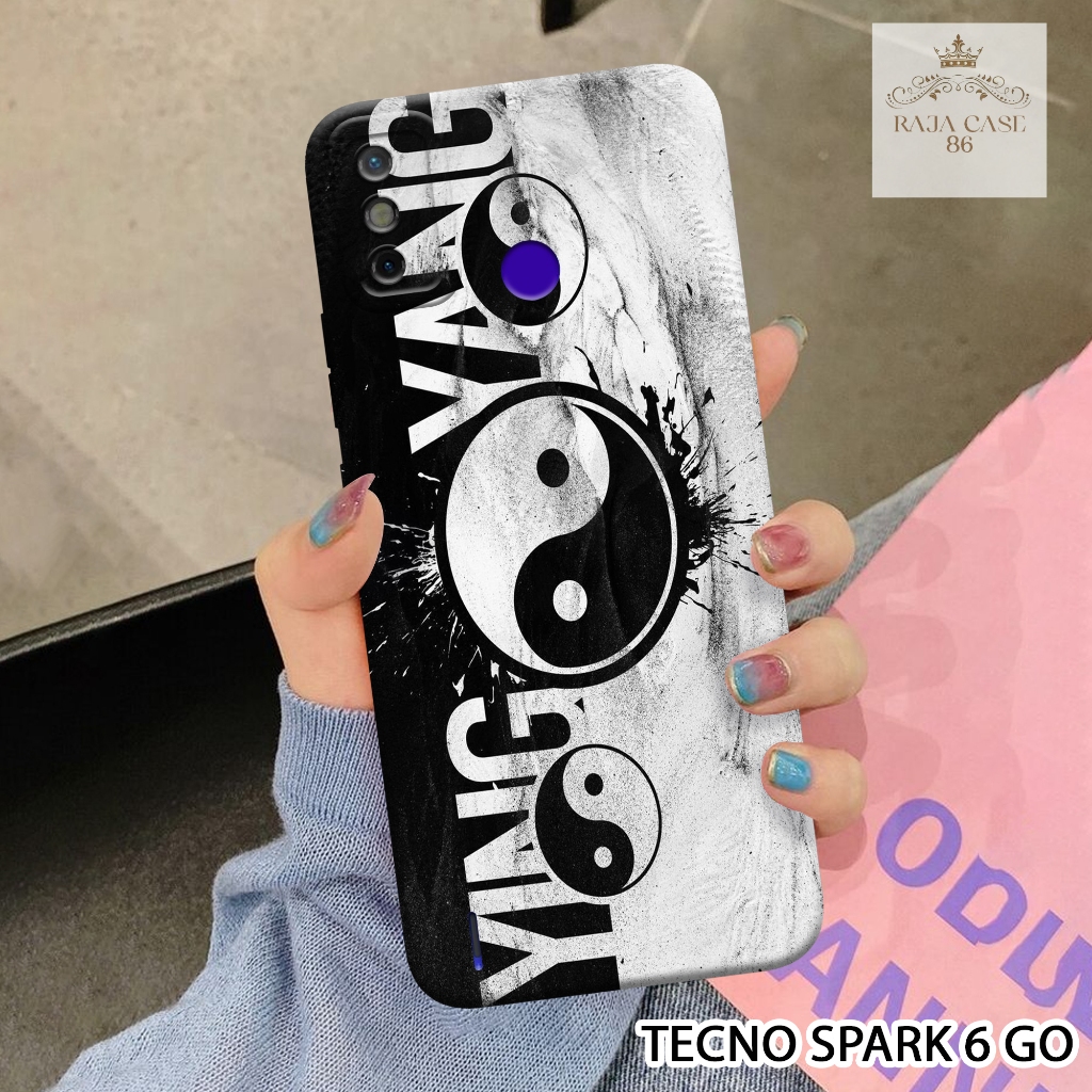 Softcase Tecno Spark 6 Go - Rajacase - Case Tecno Spark 6 Go - Motif Case Yinyang - Case Tecno Spark