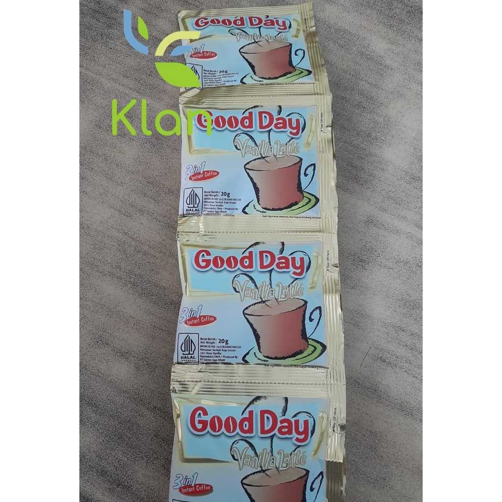 

GOOD DAY VANILLA LATTE 20GR / GOOD DAY SACHET/ GODDAI/GOODDAY/ KOPI INSTAN