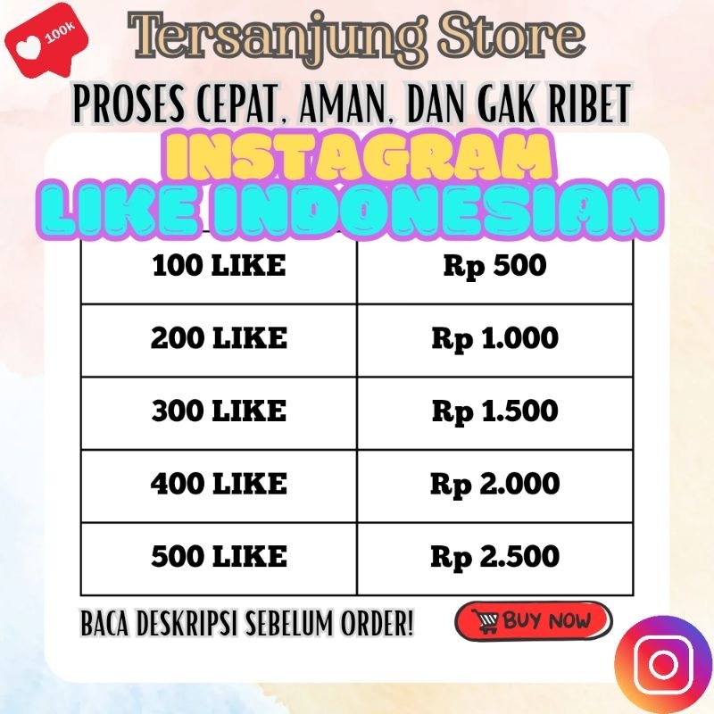 LIKE INSTAGRAM MURAH REAL INDONESIA PERMANEN BANYAK BONUS
