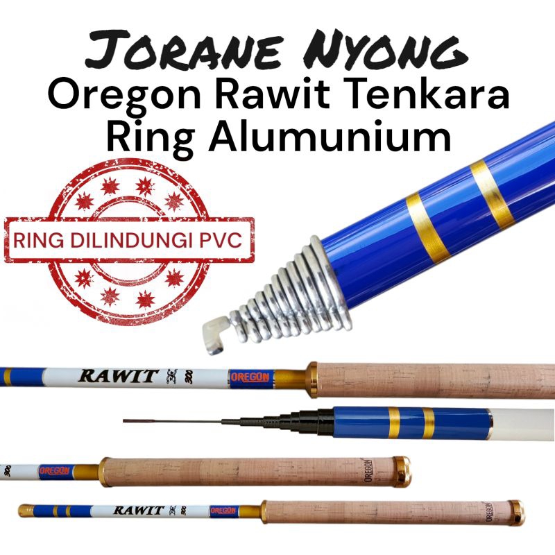 Joran Tegek Ros Pendek Oregon Rawit Tenkara Ring/Eter Alumunium (Kolong WD) + Sungu / Tanduk Alumuni