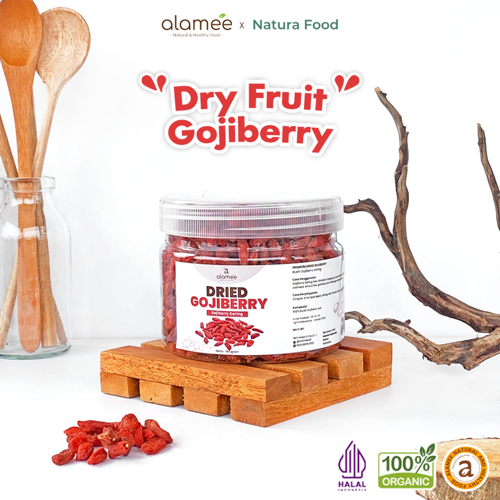 

ALAMEE Gojiberry Kering Cemilan Buah Sehat Rendah Kalori Dried Gojiberry Buah Kici Kering 150gr