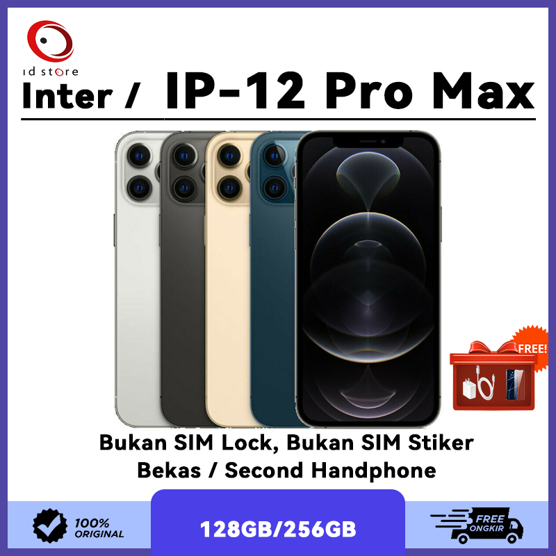 Inter - IPHONE 12Pro Max 128GB 256GB Second BEKAS | MULUS 12 Pro Max NORMAL FULLSET Kondisi
