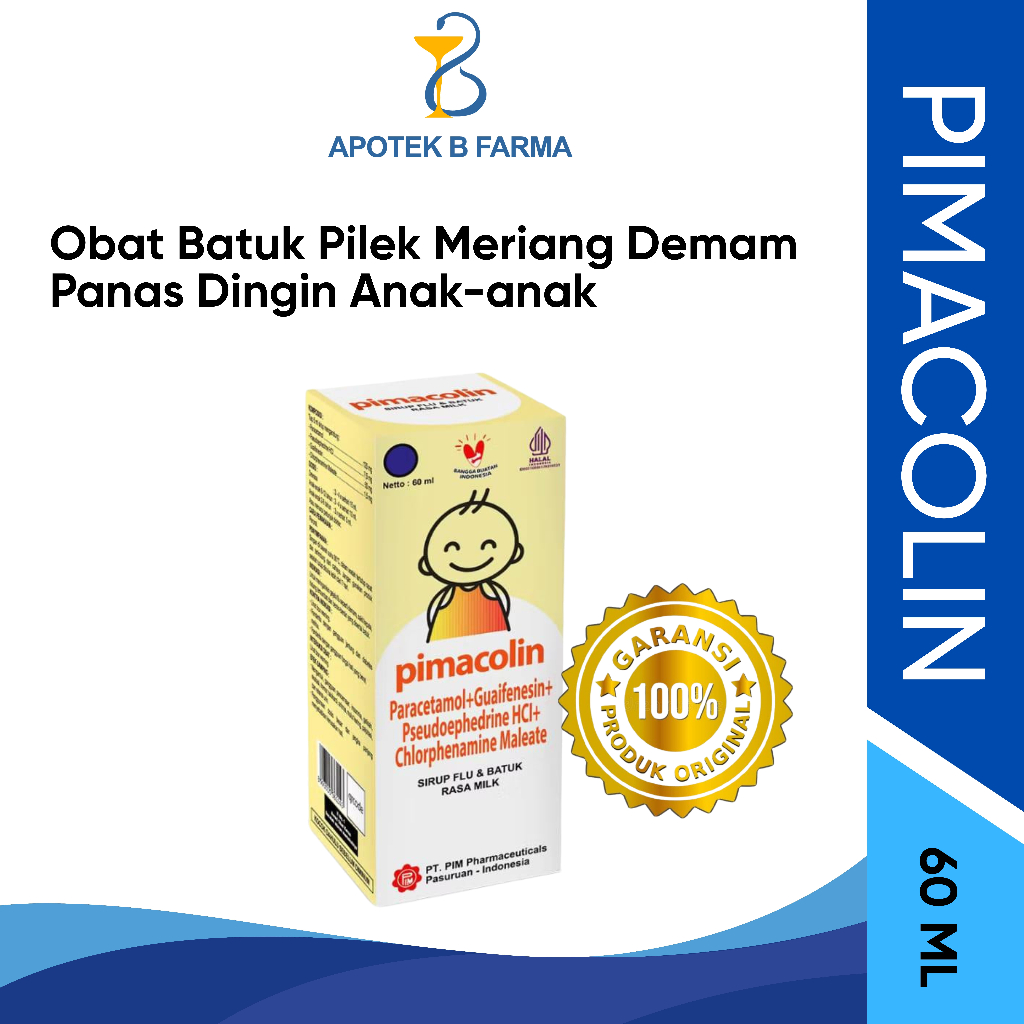 Pimacolin Susu Obat Batuk Pilek Meriang Demam Panas Dingin Anak-Anak | Sirup 60ml